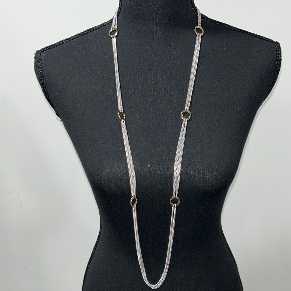 Jenny Bird Silver and Gold “SOLA” Necklace Modern Minimalist Design
